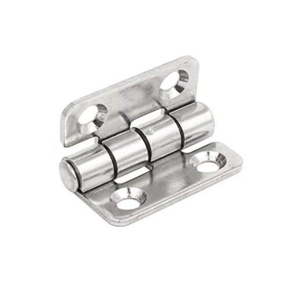 Dobradiça p/ Tampas e Portas Quadrada em Aço Inox Estampado - 38x34mm - 2 x 2 - 6 un.
