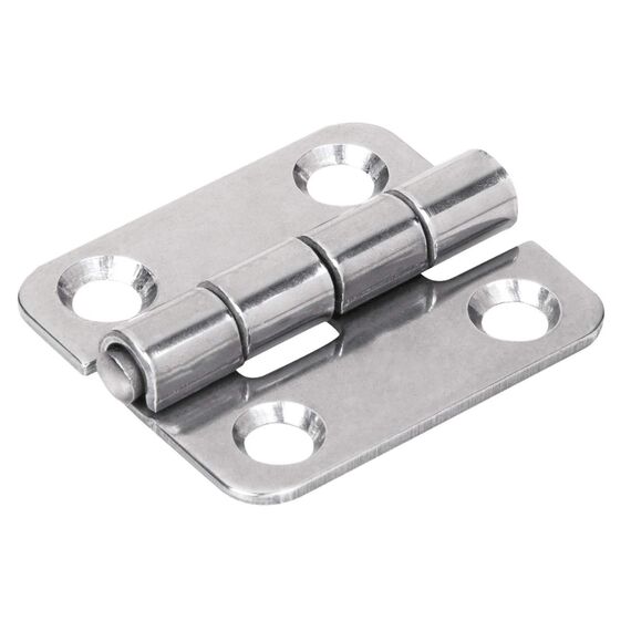 Dobradiça p/ Tampas e Portas Quadrada em Aço Inox Estampado - 38x34mm - 2 x 2 c/ Capa - 4 un.