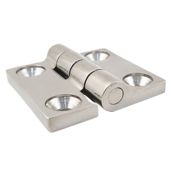 Dobradiça p/ Tampas e Portas Quadrada em Aço Inox Fundido - 48x48mm