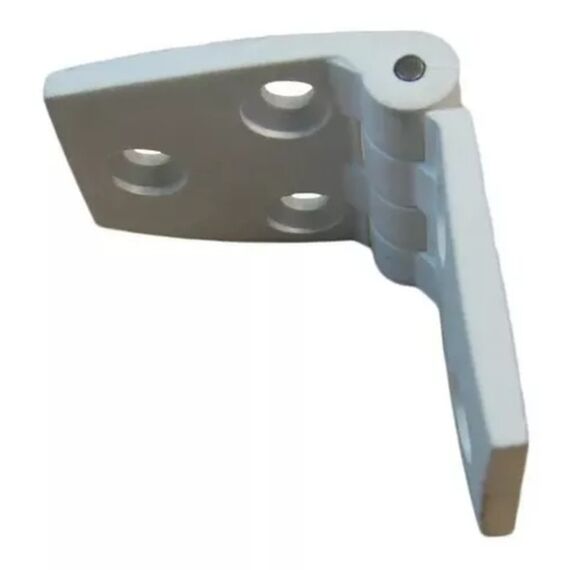 Dobradiça p/ Tampas e Portas Simétrica em ABS Branca - 4 Furos - 45x35mm