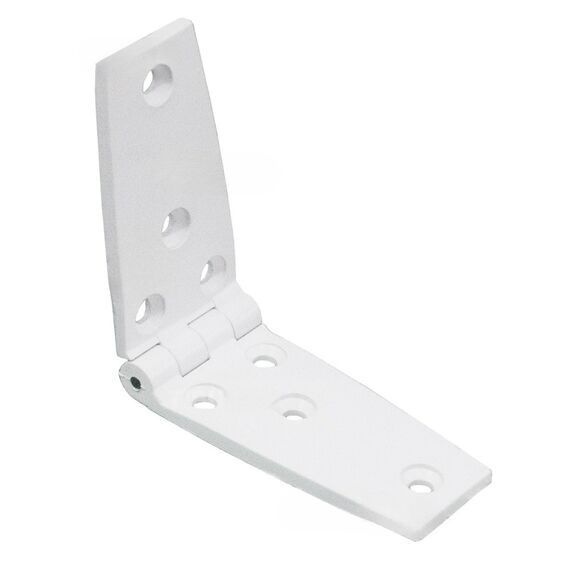 Dobradiça p/ Tampas e Portas Simétrica em ABS Branca - 8 Furos - 140x35mm