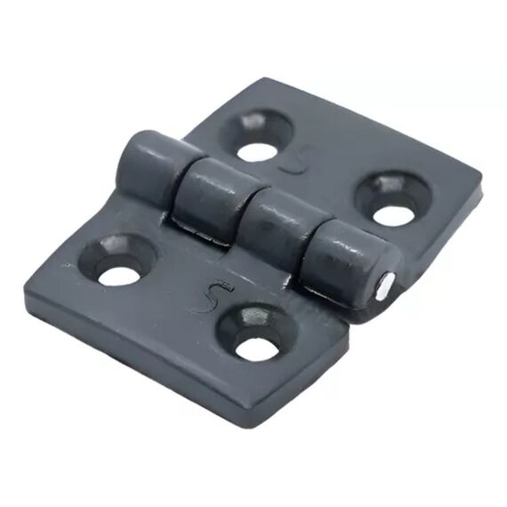 Dobradiça p/ Tampas e Portas Simétrica em ABS Preta - 4 Furos - 45x35mm