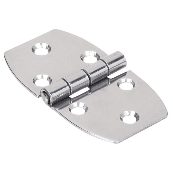 Dobradiça p/ Tampas e Portas Simétrica em Aço Inox Estampado - 38x70mm - 3 x 3 c/ Capa