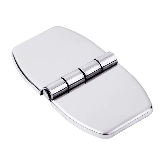 Dobradiça p/ Tampas e Portas Simétrica em Aço Inox Estampado - 38x70mm - 3 x 3 c/ Capa