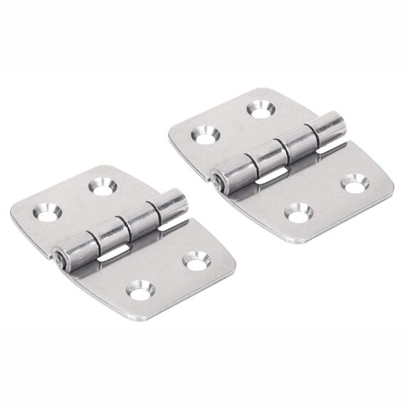 Dobradiça p/ Tampas e Portas Simétrica em Aço Inox Estampado - 43x60mm - 2 x 2 - 2 un.