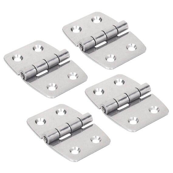 Dobradiça p/ Tampas e Portas Simétrica em Aço Inox Estampado - 43x60mm - 2 x 2 - 4 un.