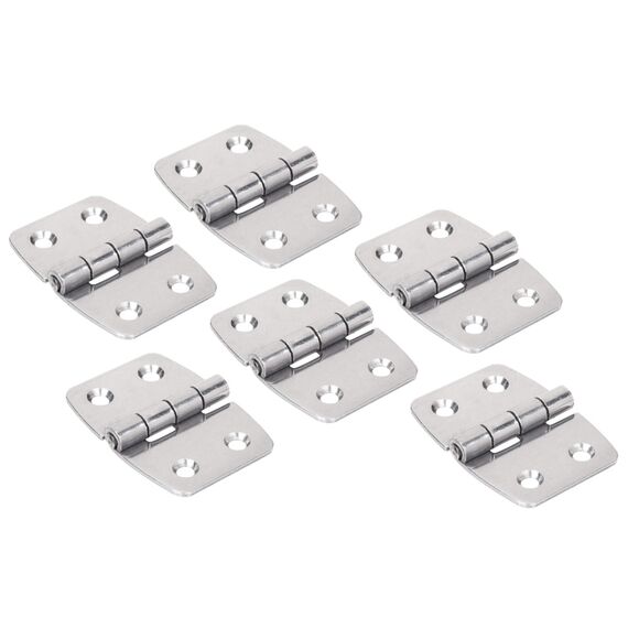 Dobradiça p/ Tampas e Portas Simétrica em Aço Inox Estampado - 43x60mm - 2 x 2 - 6 un.