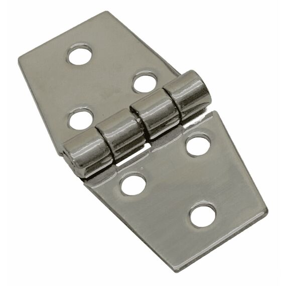Dobradiça p/ Tampas e Portas Simétrica Reta em Aço Inox Estampado - 6F - 73x38mm