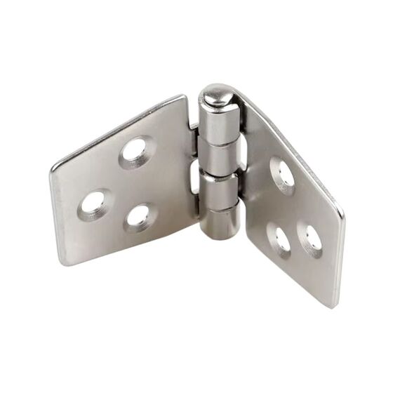 Dobradiça p/ Tampas e Portas Simétrica Reta em Aço Inox Estampado - 6F - 73x38mm