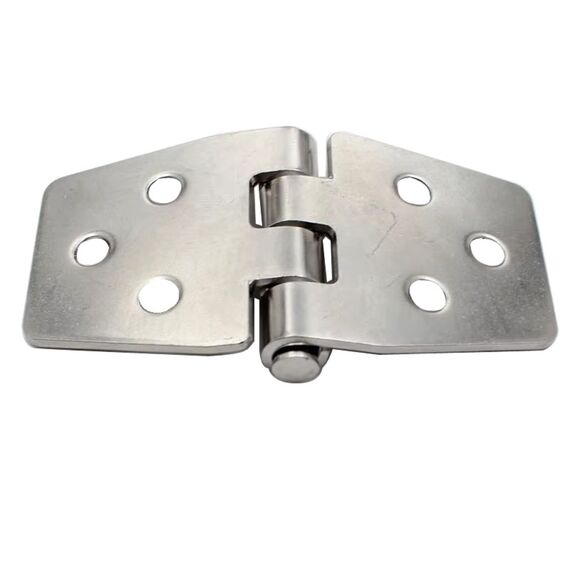 Dobradiça p/ Tampas e Portas Simétrica Reta em Aço Inox Estampado - 6F - 73x38mm