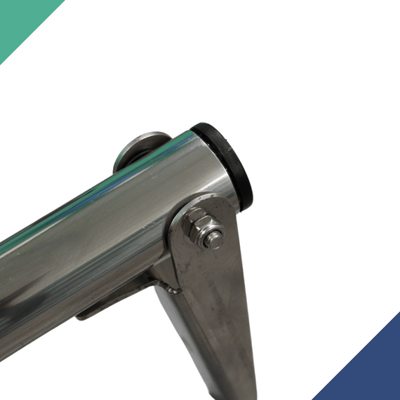 Escada em Aço Inox Retrátil p/ Embarcações - 2 Degraus c/ Antiderrapante