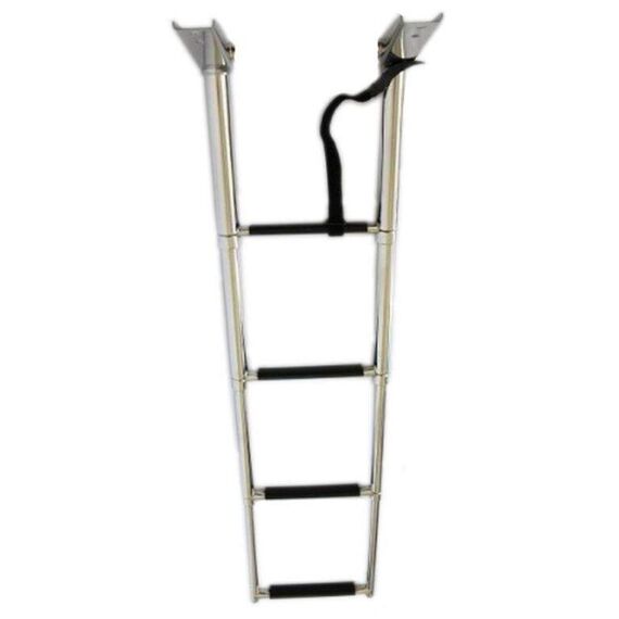 Escada em Aço Inox Retrátil p/ Embarcações Seachoice - 4 Degraus c/ Antiderrapante