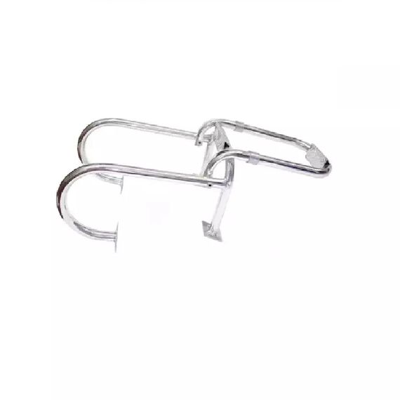 Escada Fixa Alta em Alumínio Dobrável p/ Embarcações - 2 Degraus