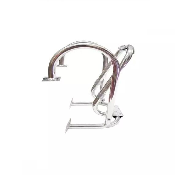 Escada Fixa Alta em Alumínio Dobrável p/ Embarcações - 2 Degraus