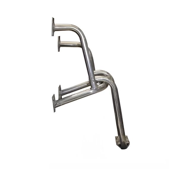 Escada Fixa Baixa em Alumínio Dobrável p/ Embarcações - 2 Degraus