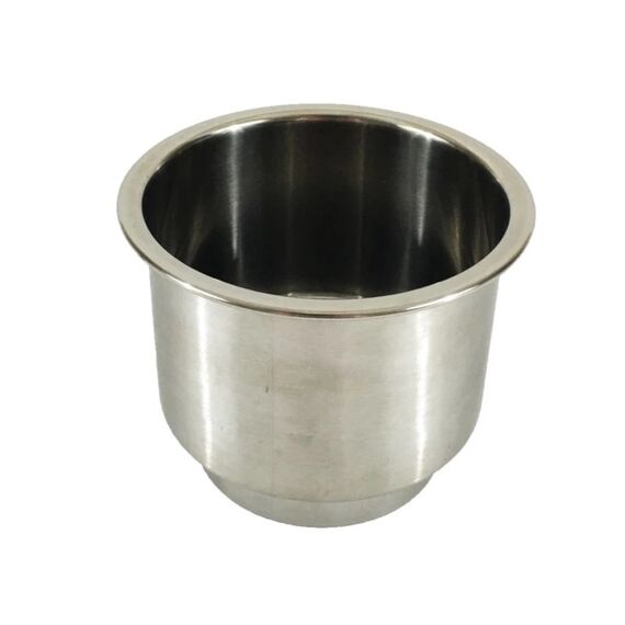 Porta Copos p/ Embarcações de Embutir em INOX - 2 em 1 - Grande/Pequeno - C/ Antiderrapante