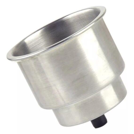 Porta Copos p/ Embarcações de Embutir em INOX - 2 em 1 - Grande/Pequeno - C/ Antiderrapante