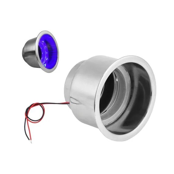 Porta Copos p/ Embarcações de Embutir em INOX - LED - Grande/Pequeno - C/ Antiderrapante