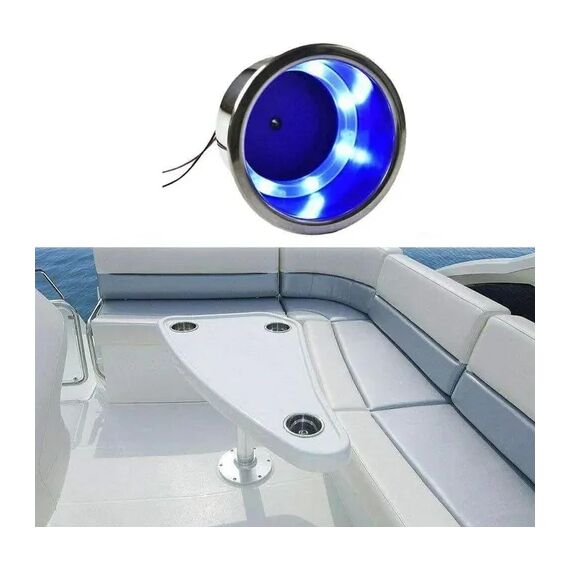 Porta Copos p/ Embarcações de Embutir em INOX - LED - Grande/Pequeno - C/ Antiderrapante