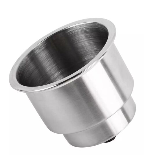 Porta Copos p/ Embarcações de Embutir em INOX - LED VERDE - Grande/Pequeno - C/ Antiderrapante