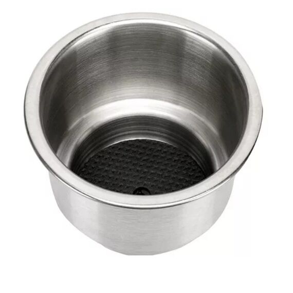 Porta Copos p/ Embarcações de Embutir em INOX - LED VERMELHO - Grande/Pequeno - C/ Antiderrapante