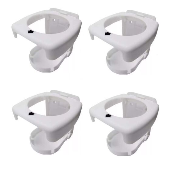 Porta Copos p/ Embarcações Dobrável em PVC - Branco - 4 un.