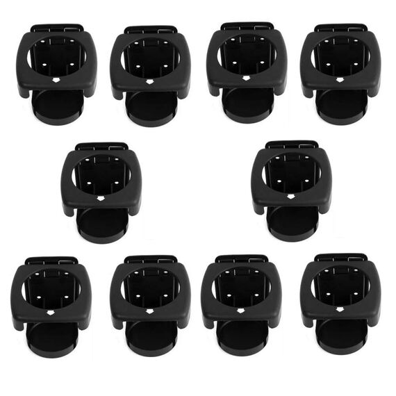 Porta Copos p/ Embarcações Dobrável em PVC - Preto - 10 un.