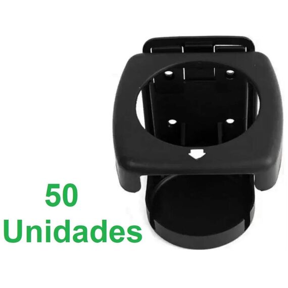 Porta Copos p/ Embarcações Dobrável em PVC - Preto - 50 un.