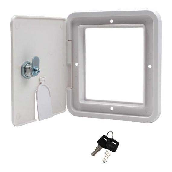 Porta Lateral Escotilha c/ Chave em ABS 15 x 16 cm - Branca