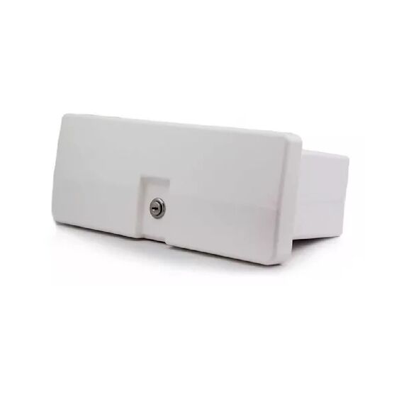 Porta Luvas p/ Embarcações c/ Chave em PVC - Branco - 30 x 10 x 18,9 cm