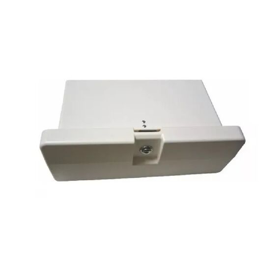 Porta Luvas p/ Embarcações c/ Chave em PVC - Branco - 30 x 10 x 18,9 cm