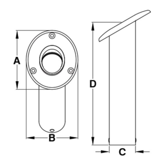 Porta Varas / Caniço em Inox s/ Tampa