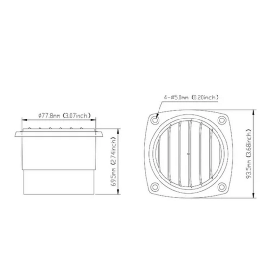 Saída de Ar Náutica ABS Branco - 3 pol - Seaflo