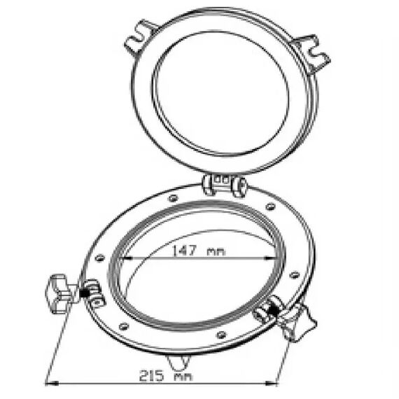 Vigia Gaiuta Circular em ABS Branco 21cm c/ Vidro Temperado
