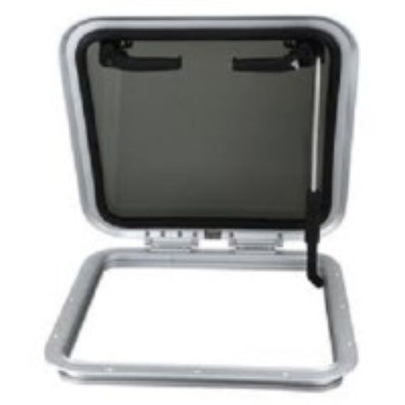 Vigia Gaiuta Retangular em ABS Branco 16x16 pol c/ Vidro Temperado