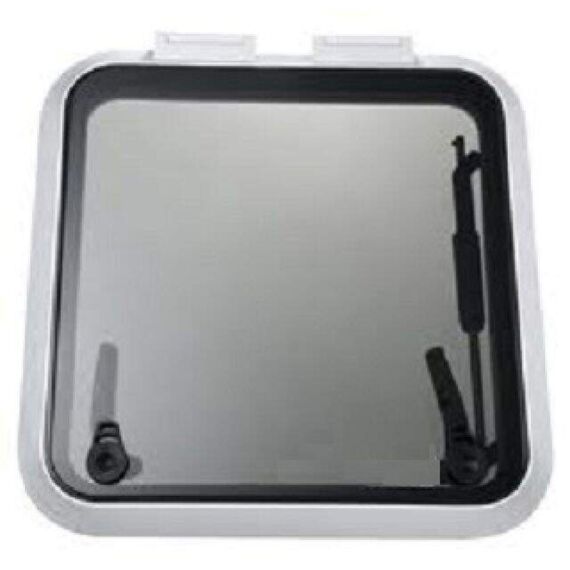 Vigia Gaiuta Retangular em ABS Branco 16x16 pol c/ Vidro Temperado