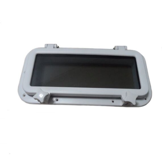 Vigia Gaiuta Retangular em ABS Branco 20x40cm c/ Vidro Temperado