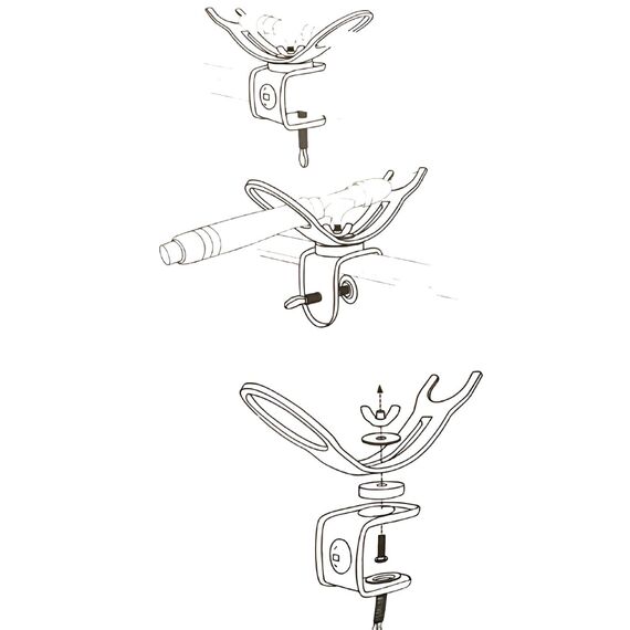 Porta Varas Ajustável em Aço Pintado A Seco Attwood - Preto