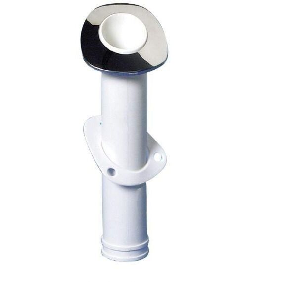 Porta Varas / Caniço Plástico com Acabamento em Inox - Branco s/ Tampa