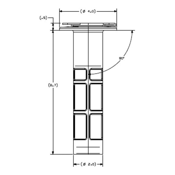 Porta Varas / Caniço Reto C/ Acabamento em Inox c/ Tampa Emborrachada