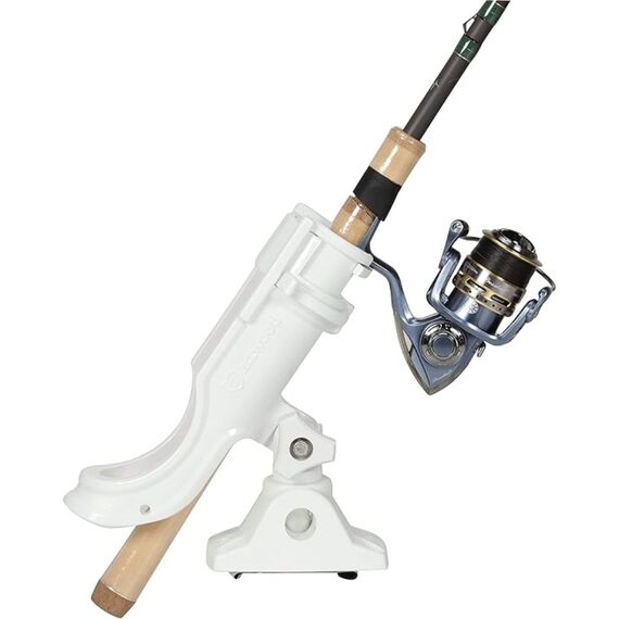 Porta Varas Sobrepor Ajustável C/ Base Fixa em Plástico Reforçado Attwood Branco