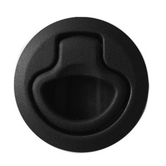 Puxador/Fechadura de Bater p/ Portas até 1/2 pol - Plástico Preto