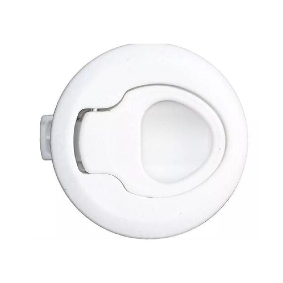 Puxador/Fechadura de Bater p/ Portas até 7/8 pol - Plástico Branco