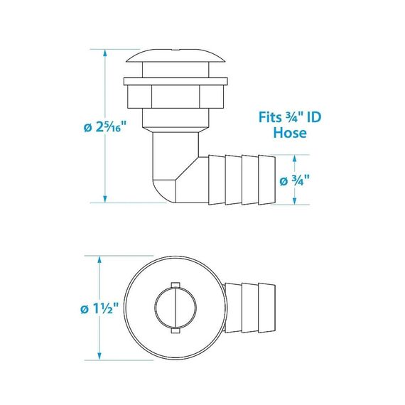 Saída de Costado / Saída D´Água Luxo - Plástica 90° - Tam: 3/4 pol. - Branca