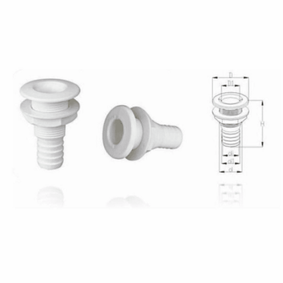 Saída de Costado / Saída D´Água Luxo - Plástica - Tam: 1 pol. - Cor: Branca