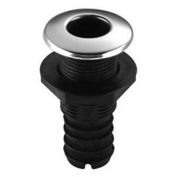 Saída de Costado / Saída D´Água - Plástica - Tam: 1 pol. - Preta c/ Capa em Inox