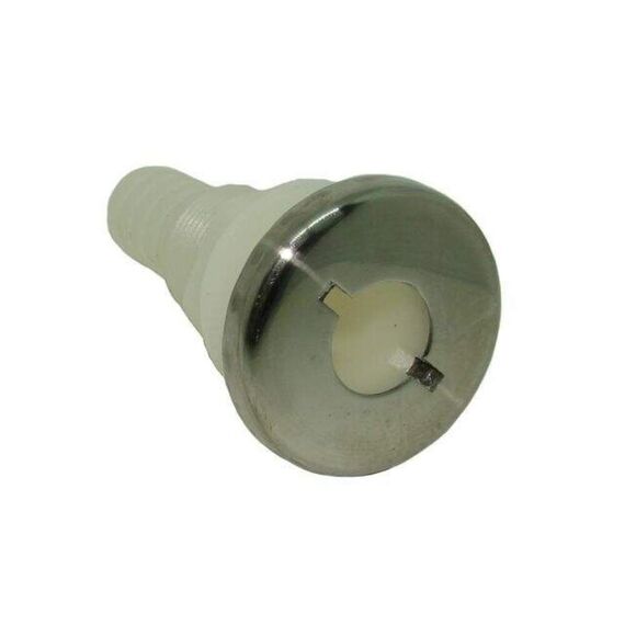 Saída de Costado / Saída D´Água - Plástica - Tam: 3/4 pol. - Branca c/ Capa em Inox