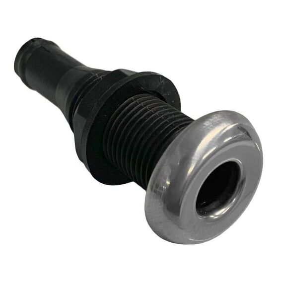 Saída de Costado / Saída D´Água Premium - Plástica - Tam: 1/2 pol. - Preta c/ Capa em Inox