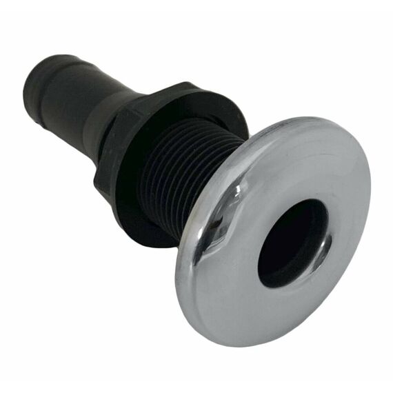 Saída de Costado / Saída D´Água Premium - Plástica - Tam: 3/4 pol. - Preta c/ Capa em Inox