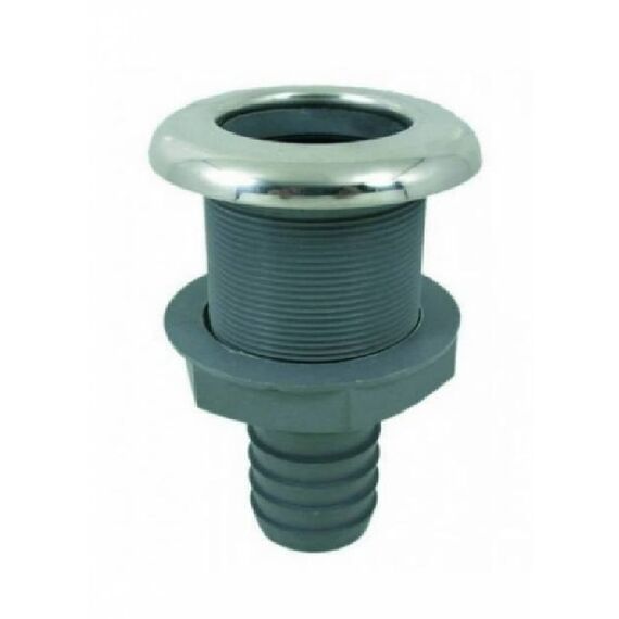 Saída de Costado / Saída De Esgoto - Plástica c/ Acabamento em INOX - Tam: 2 polegadas